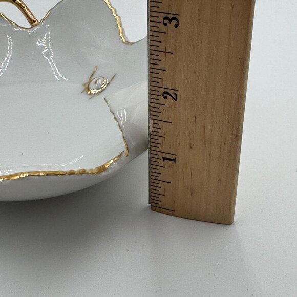 Gold Gilt ANDREA Lotus Flower Trinket, Candy, Nut Dish. Butterfly, Scarab Beetle - Picture 9 of 11